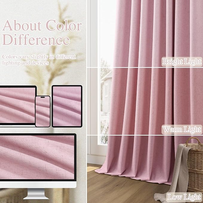 100% Blackout Curtains 84 Inch Length 2 Panels Set - Image 7
