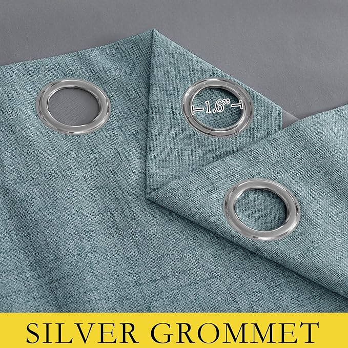 NICETOWN 100% Absolutely Blackout Linen Curtains - Image 6