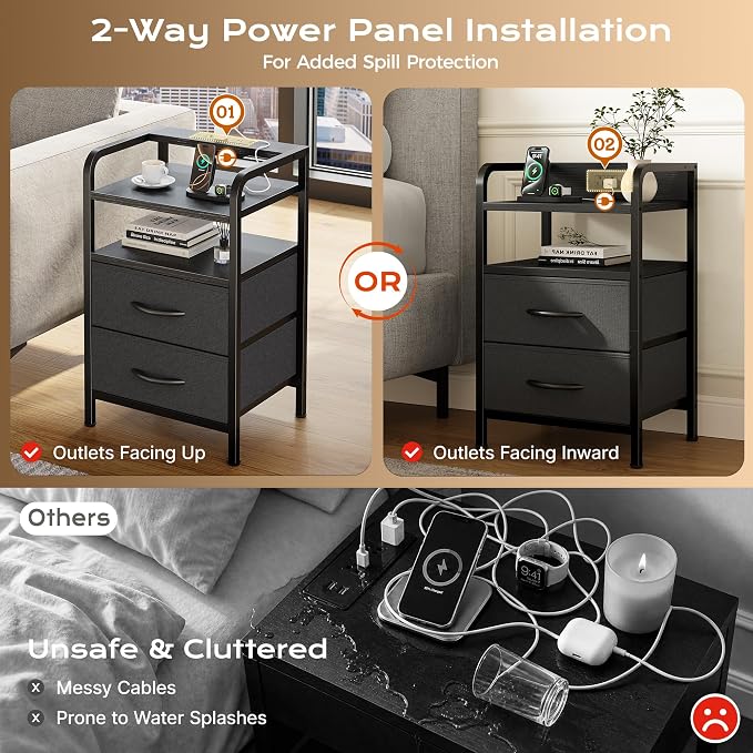 Huuger Nightstands Set of 2, Night Stand - Image 6