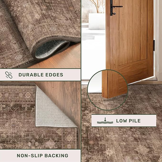 Brown 2x5 Entryway Runner Rugs, Small Runners - Image 5