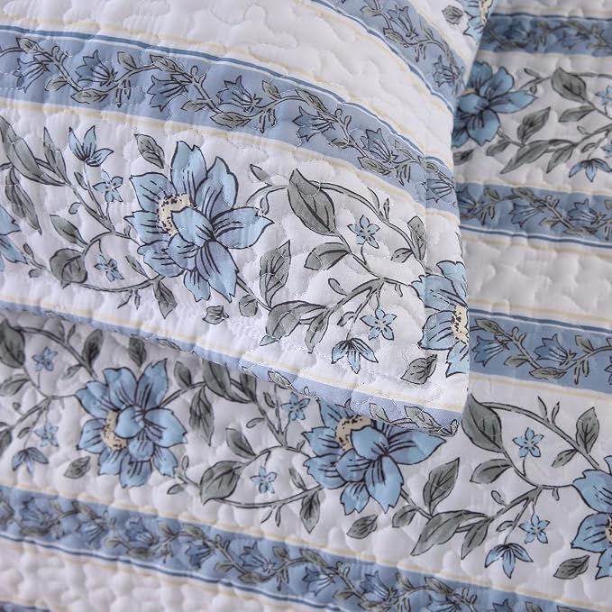 DURLENGEN Quilt Set King Size 3Pcs, Soft Microfiber Lightweight Bedspread - Image 4