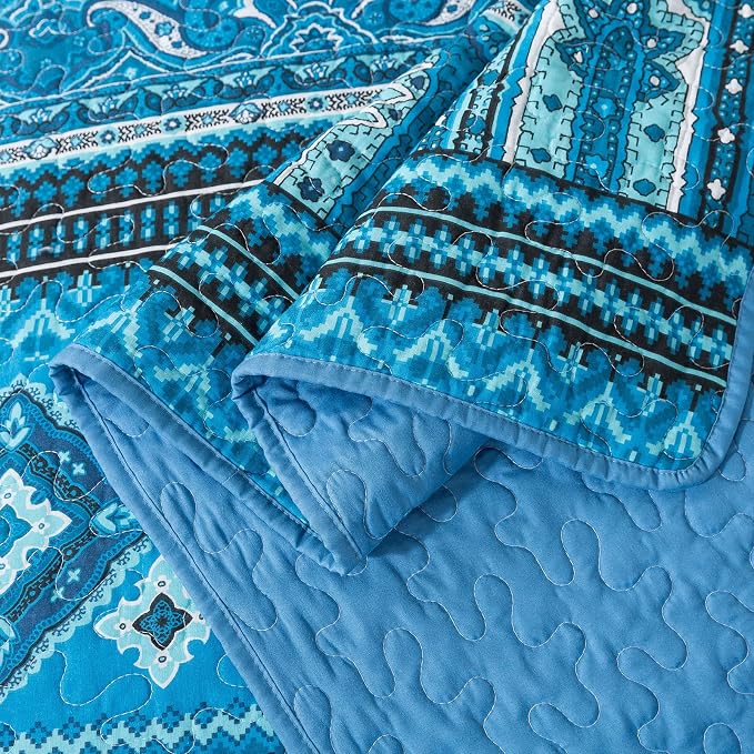 BEDIFANY Cotton Queen Quilt Sets, Boho Queen Size Quilt Bedding Set | - Image 4