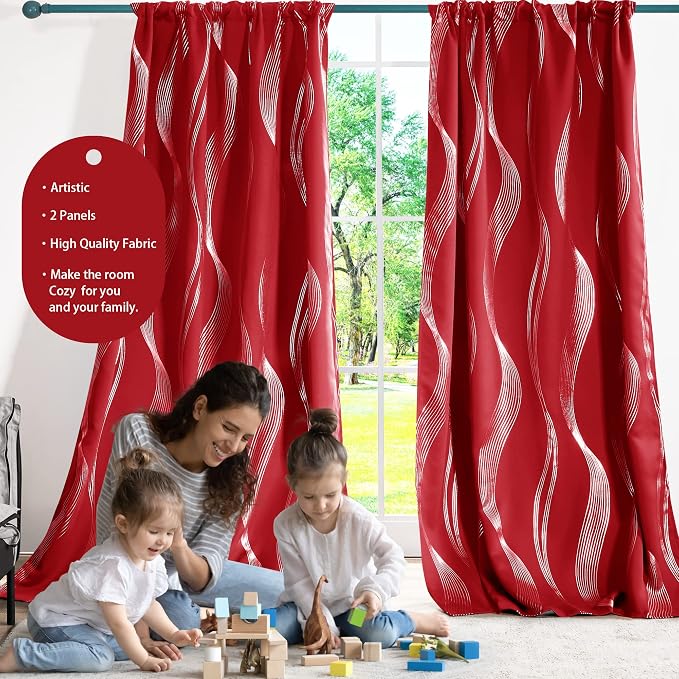 Deconovo Blackout Back Tab Curtains - Image 3