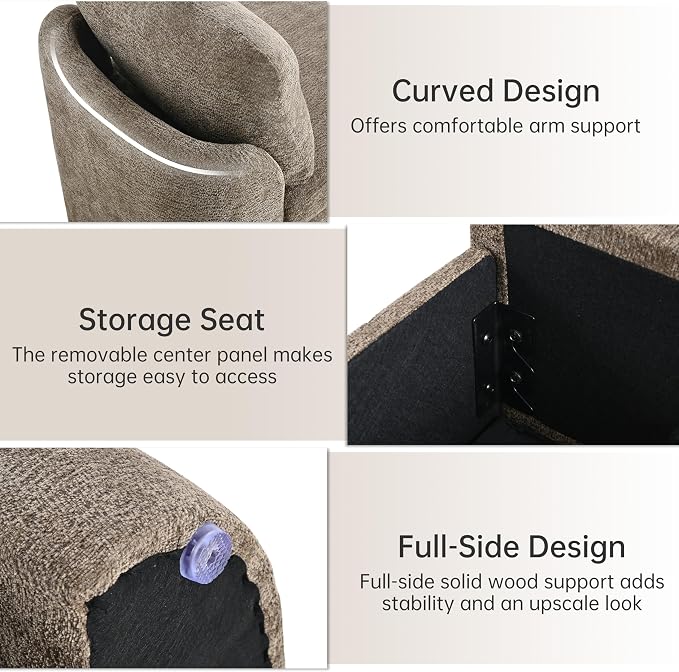 Usaint 58.3" Upholstered Storage Ottoman Bench - Image 4
