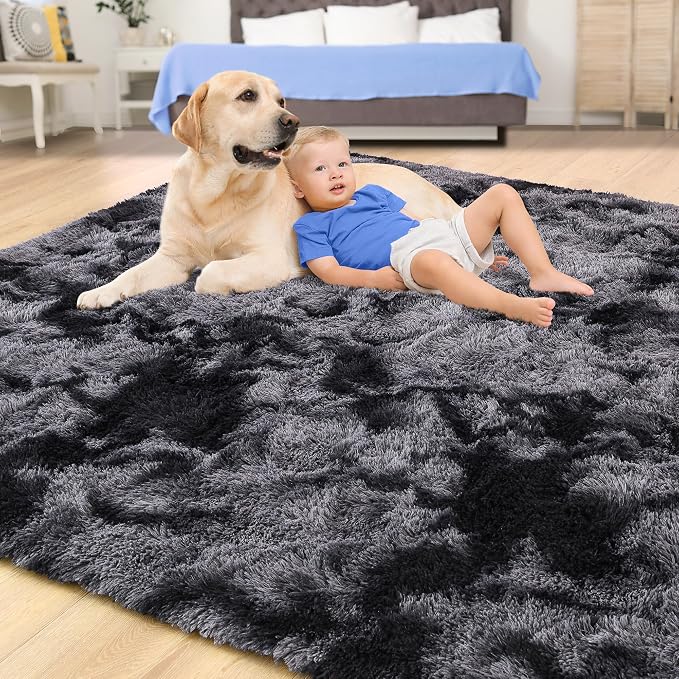 Soft Fluffy Rugs for Living Room, 5x7 Shaggy Area Rug for Bedroom, Modern Shag - Image 4