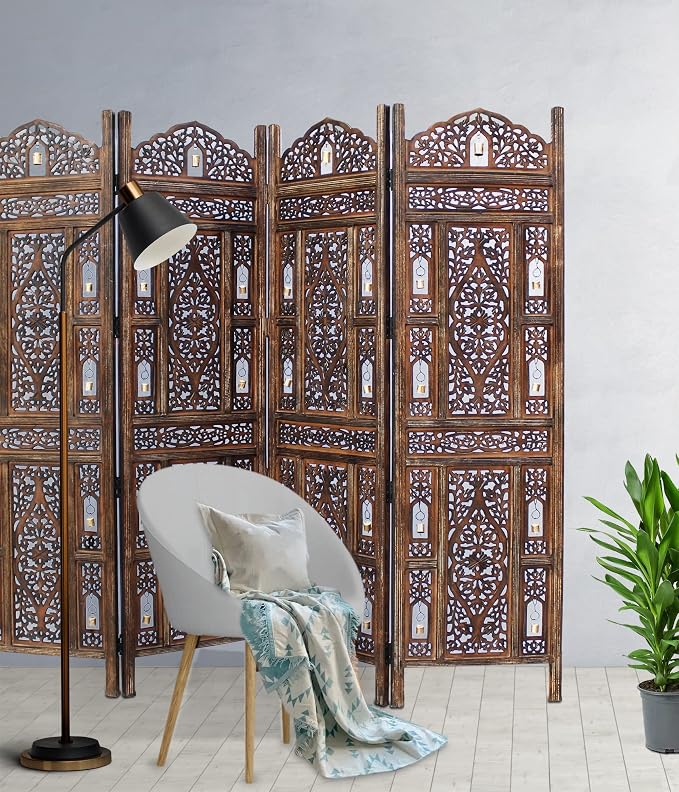 COTTON CRAFT Room Divider Wood Screen - Image 4