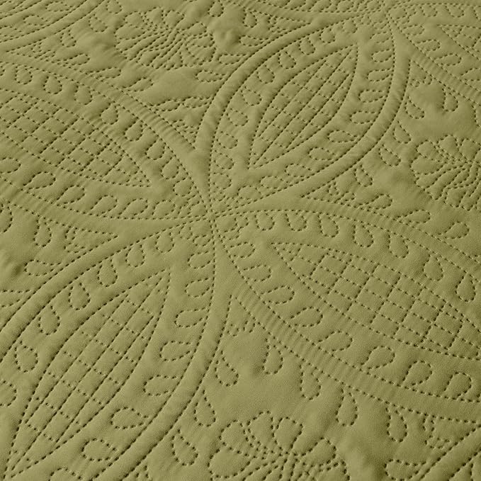akkialla Twin Quilt Set, Olive Green Lightweight Bedspread - Image 7