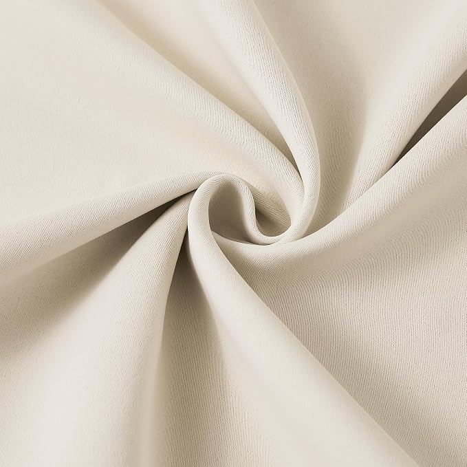 Cream Pleated Blackout Bedroom Curtains 72 Inches Long 6 Ft Length, Summer Heat - Image 8