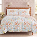 King Quilt Set-3 Pieces Soft Bedding Floral Reversible Coverlet | All Seasons by BLOOMHAVEN