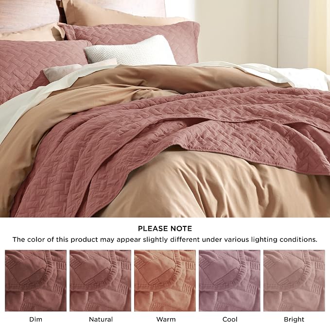 Bedsure Twin Size Quilt, Lightweight Comforter Set, Basket Weave, All-Season - Image 6