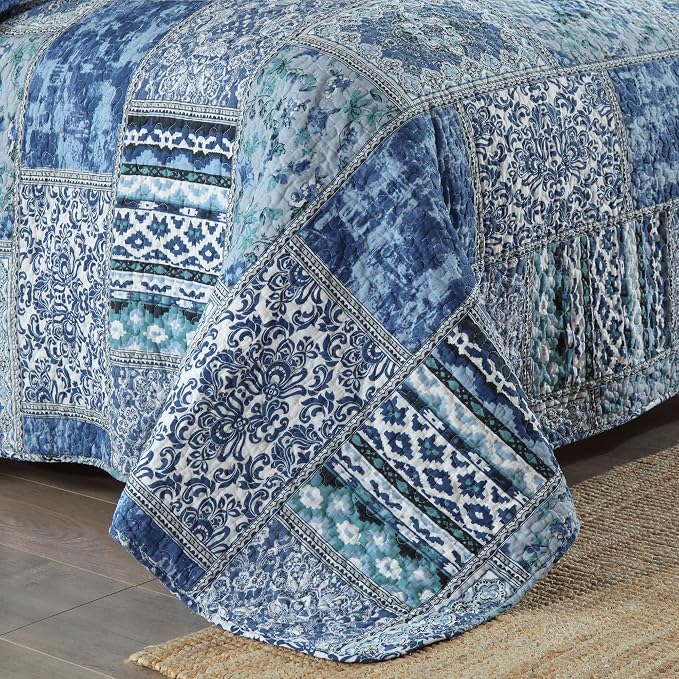 Etwel Cotton Patchwork Queen Size Quilt Set - Image 7