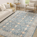 cotiled 6x9 Area Rug for Living Room, Traditional, Dark Blue | Soft Distressed by COTILED