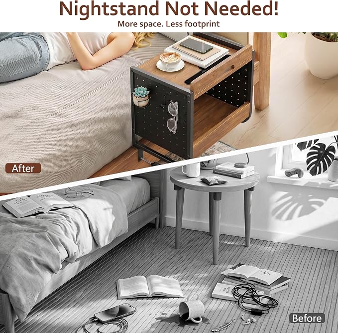 Bedside Shelf for Dorm Room Bunk Bed 2-Tier Clip-On Nightstand | - Image 5