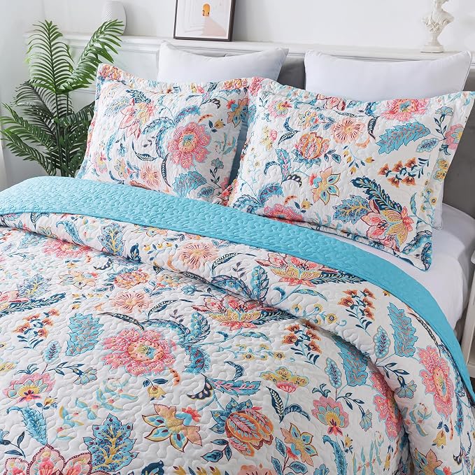 BEDIFANY Cotton Fill Queen Size Quilt Set, Farmhouse Bedspreads Queen | - Image 3