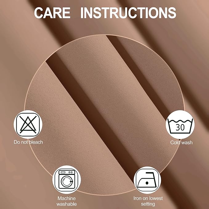 100% Blackout Curtains 40 x 84 Inch/Cappuccino Curtains 2 Panels - Image 5