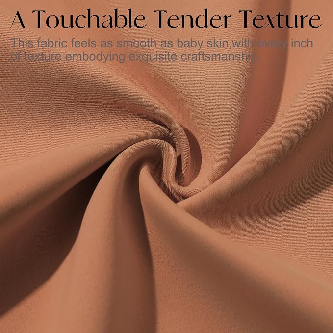 Etherealveil Terracotta Pinch Pleated Blackout Curtains 2 Panels 60"x95" | Back - Image 8