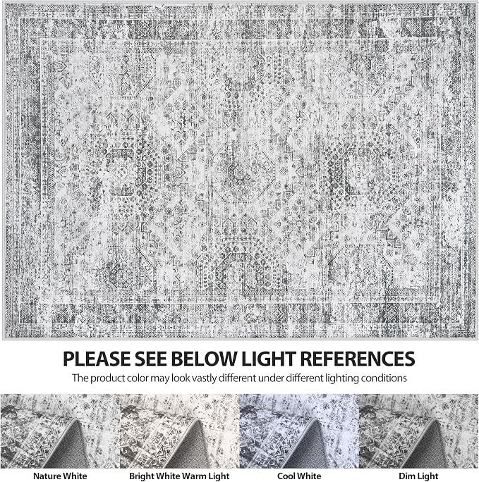 Aelenmu 10x14 Area Rugs for Living Room Washable Dining Room Grey | Modern - Image 7
