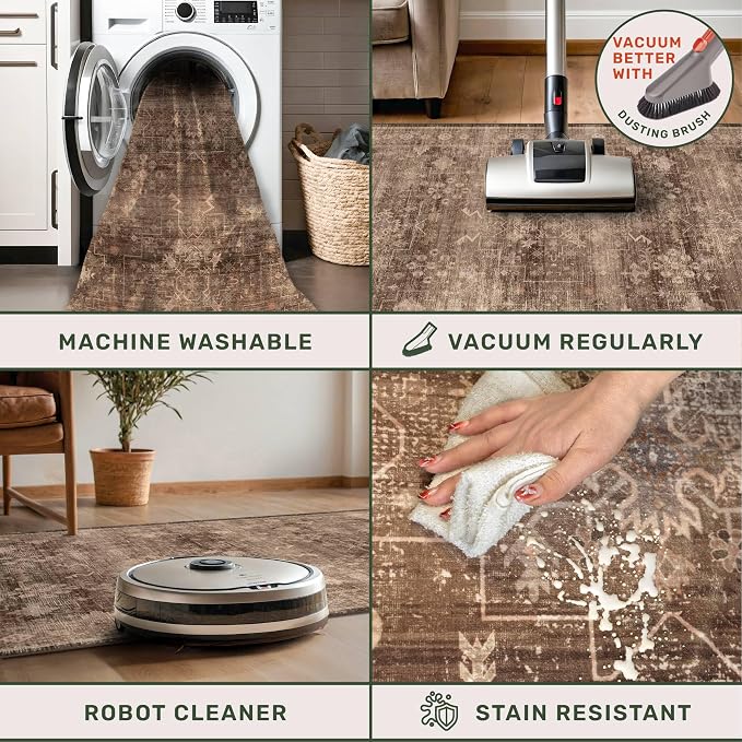 Washable 10ft Long Runners for Hallways, Entryway Indoor Rug, Non Slip Rubber - Image 4