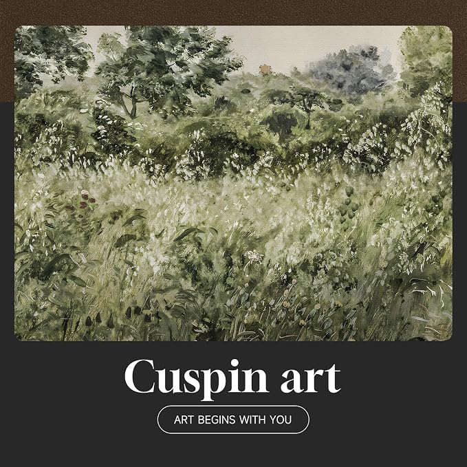 Large Framed Vintage Wall Art, Modern Farmhouse Green Botanical Landscape - Image 7