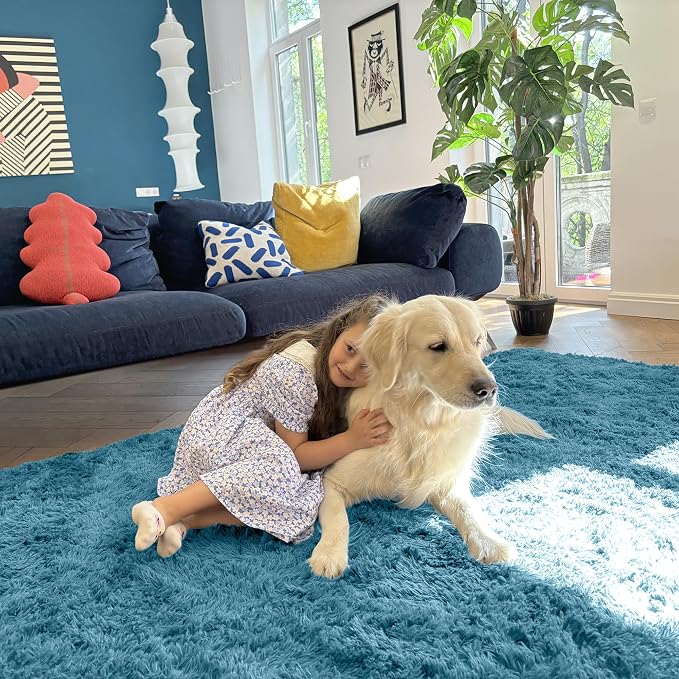 OLANLY Area Rugs for Living Room Bedroom, Machine Washable 4x5.9 ft Soft Fluffy - Image 5