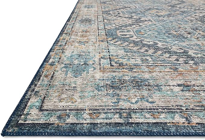 Loloi Skye Collection SKY-03 Denim/Natural 7' x 9' Oval Area Rug