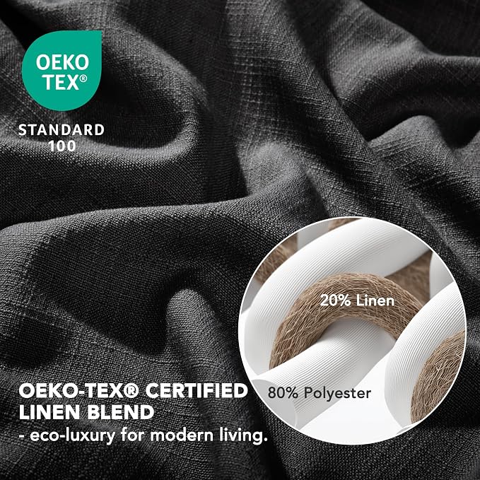 Deconovo Linen-Blend Semi-Sheer Curtains 2 Panels, Hidden Tab and Rod Pocket - Image 8