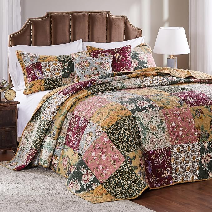 Greenland Home Antique Chic 100% Cotton Authentic Patchwork Quilt Set, - Image 2