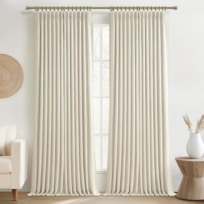 Extra Wide 70 Inch Blackout Pleated Curtains 120 Inches Long by PleatedDrapes