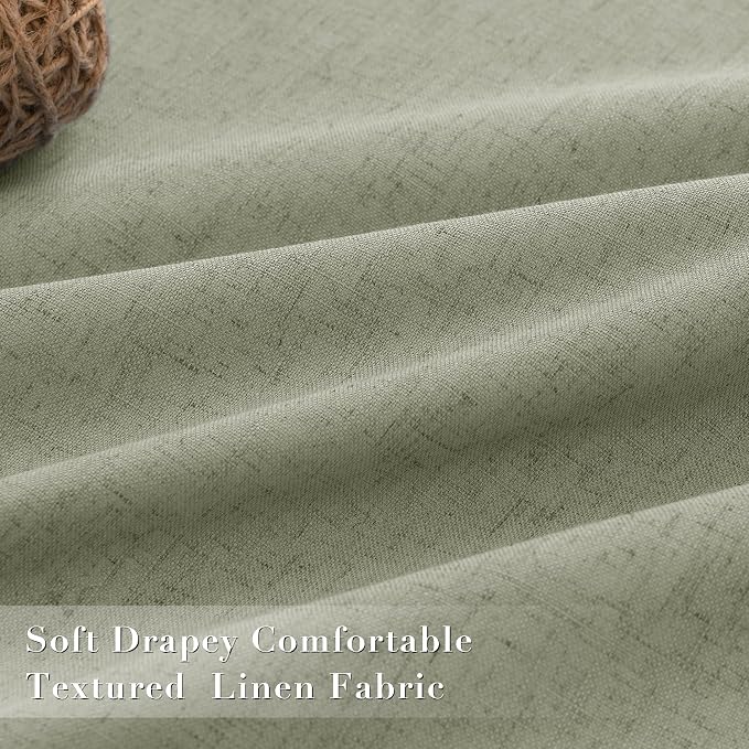 Joywell 100% Blackout Linen Curtains 108 Inch Long - Image 4