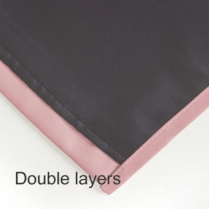 100% Blackout Curtains 52 x 95 Inch/Pink Curtains 2 Panels - Image 4