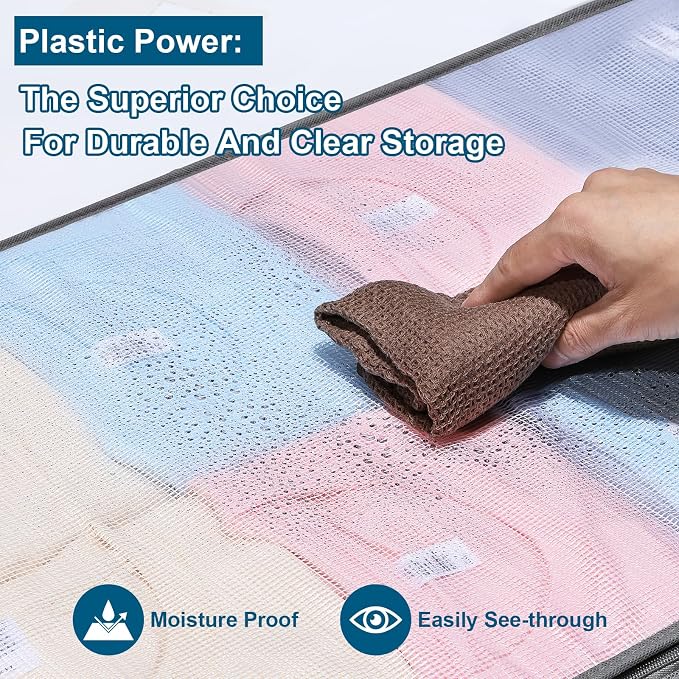 LANDNEOO 6 Pack Under Bed Storage Containers Bins, Humid-Proof Plastic Underbed - Image 3