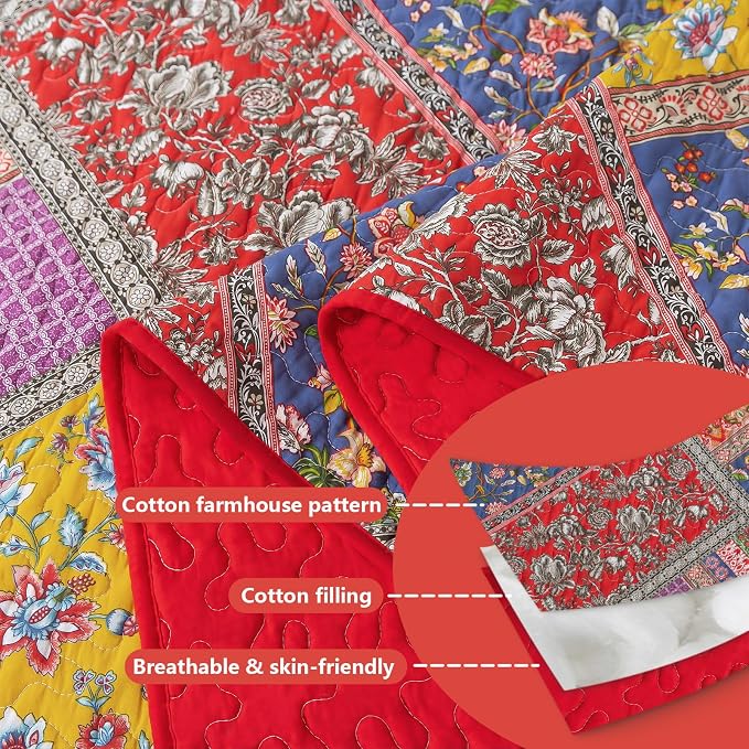 BEDIFANY Vintage Farmhouse Queen Quilt Set - Image 4