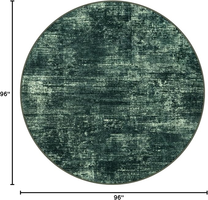 Abstract Round Area Rug 8 Ft Washable Circle Rugs Large Round Rug Non Slip Thin - Image 2
