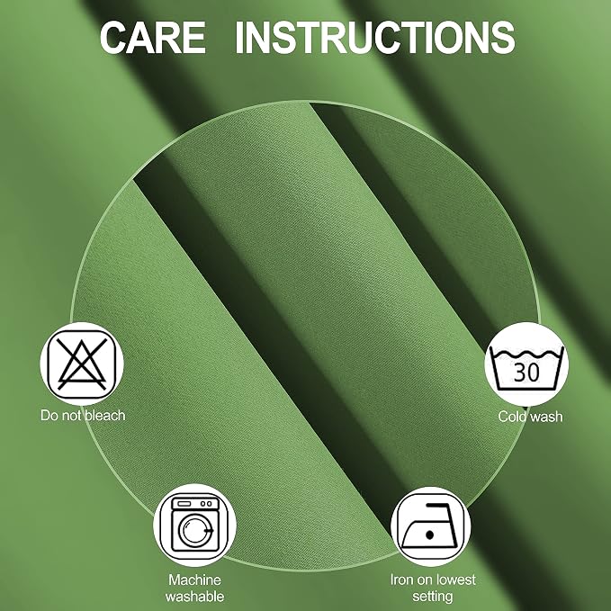 100% Blackout Light Green Curtains - Image 5