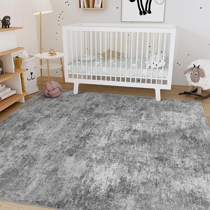 Nakagishi 9x12 Area Rugs Living Room: Washable Abstract Large Neutral Soft Rug - Image 7