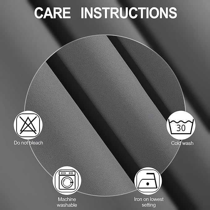 Frost Grey Blackout Curtains 34 x 63 Inch Length/Set of 2 Curtain - Image 4