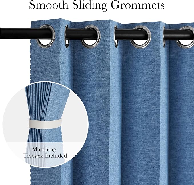 RYB HOME Accordion Style Room Divider Curtains 100% Blackout | Curtain - Image 3