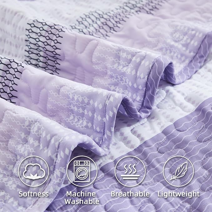 King Size Quilt Set Lavender - Image 5