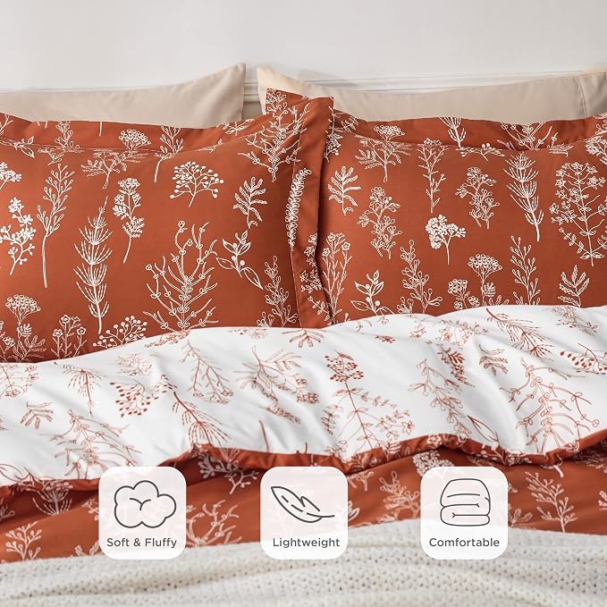 Bedsure Terracotta Queen Comforter Set - Image 5
