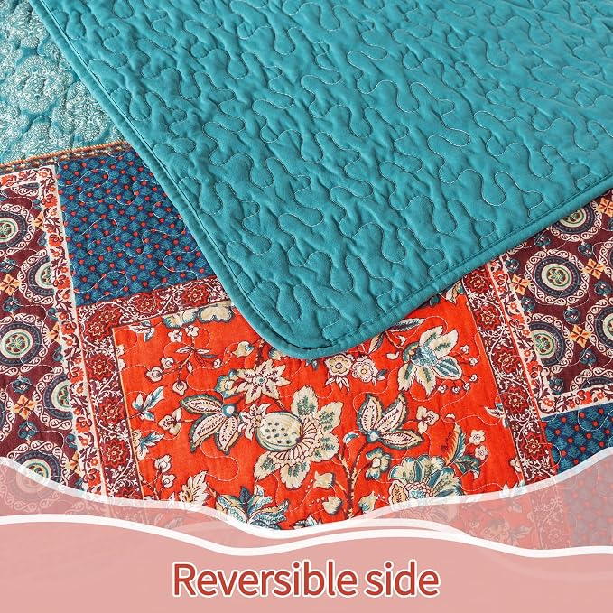 BEDIFANY Farmhouse King Size Quilt Sets, 100% Cotton Cover Bedspread King | - Image 9