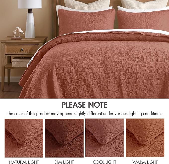 Madison Park King Quilt Bedding Set, Cottage-Inspired Damask, Classic Stitch - Image 8