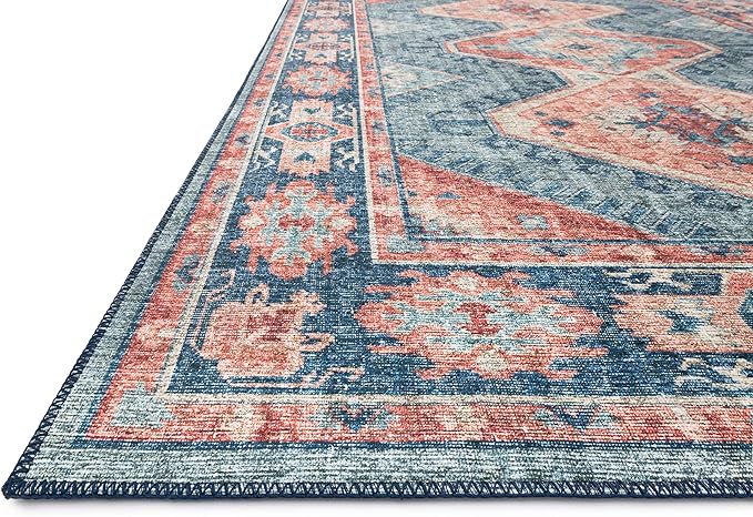 Loloi Skye Collection SKY-03 Turquoise/Terracotta 9'-0" x 12'-0" Area Rug