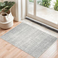 2x3 Rug Non Slip, Small Washable Entryway Rug Indoor Doormat Grey | Soft Low by Valenrug