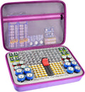 Battery Organizer Storage Holder, 150+ Batteries Storage Containers Box with Battery Tester Fits for AA AAA 9V C D Lithium 3V LR44 CR2016 CR1632 CR2032 CR2025 (Case Not Includes Batteries)-Purple