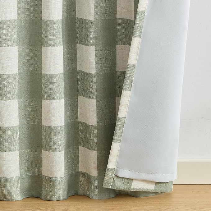 Grainger Rod Pocket Back Tab Window Curtain Panel, Sage Green - Image 3