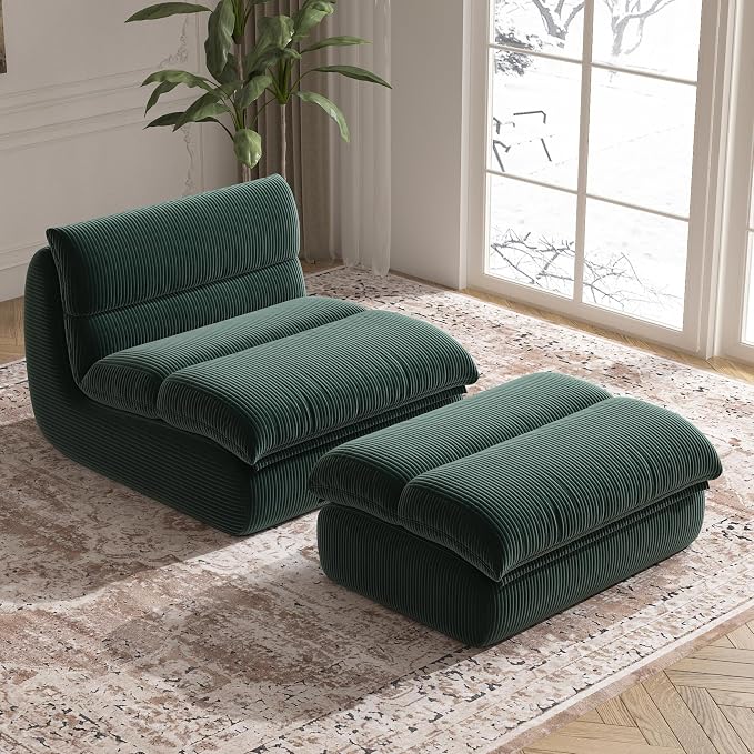 YVDNHP Bean Bag Chair with Ottoman, Cozy Comfy Reading Nook Chairs, Ultra Soft - Image 7