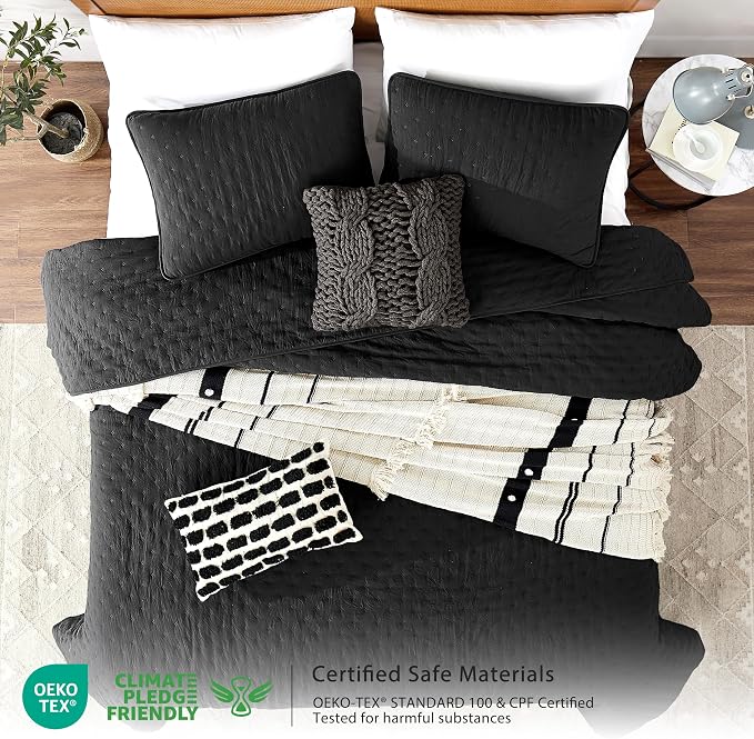 ROARINGWILD Black Twin Size Quilt Bedding Sets - Image 2