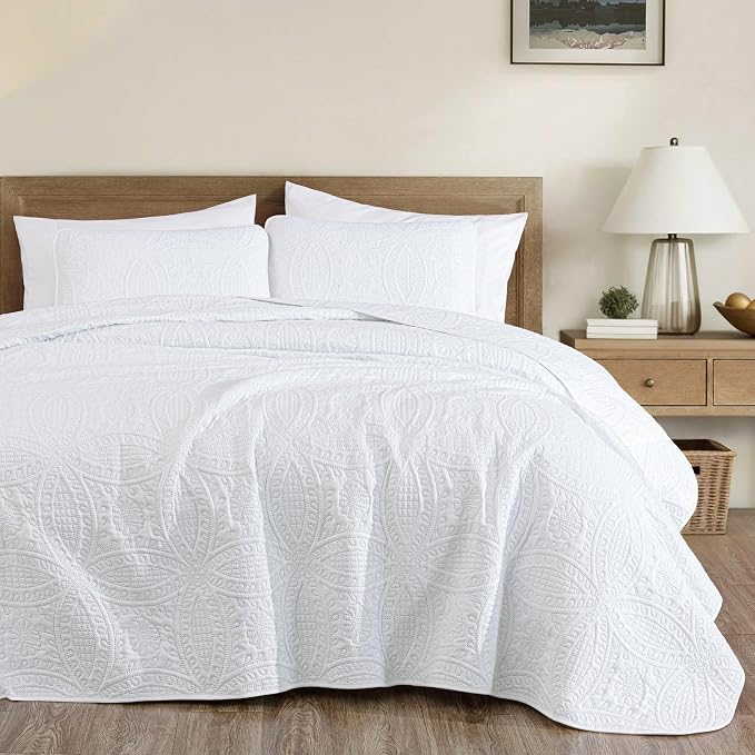 Chezmoi Collection 3 Piece 118 by 106" Austin Oversized Bedspread Coverlet Set - Image 2