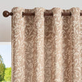jinchan Taupe Floral Blackout Curtians 96 Inch Vintage Grommet 2 Panels | Room by JINCHAN