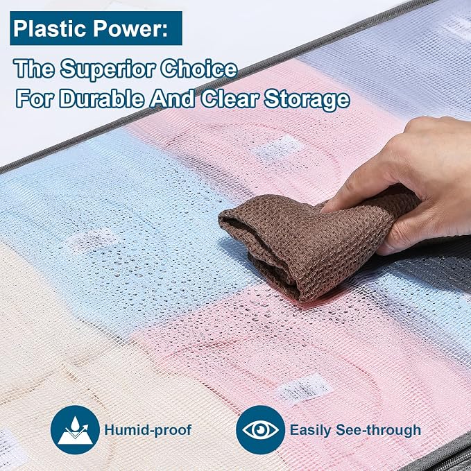 4 Packs Under Bed Storage Containers Bins, Humid-Proof Plastic Underbed Storage - Image 4